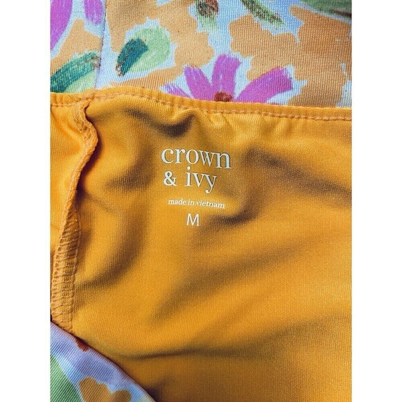 Crown & Ivy floral tiki hawaiian Sport Skort Sz M pickle ball tennis activewear - Picture 6 of 9